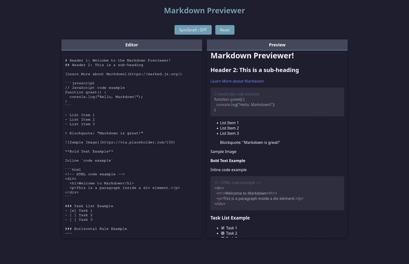 Markdown Previewer