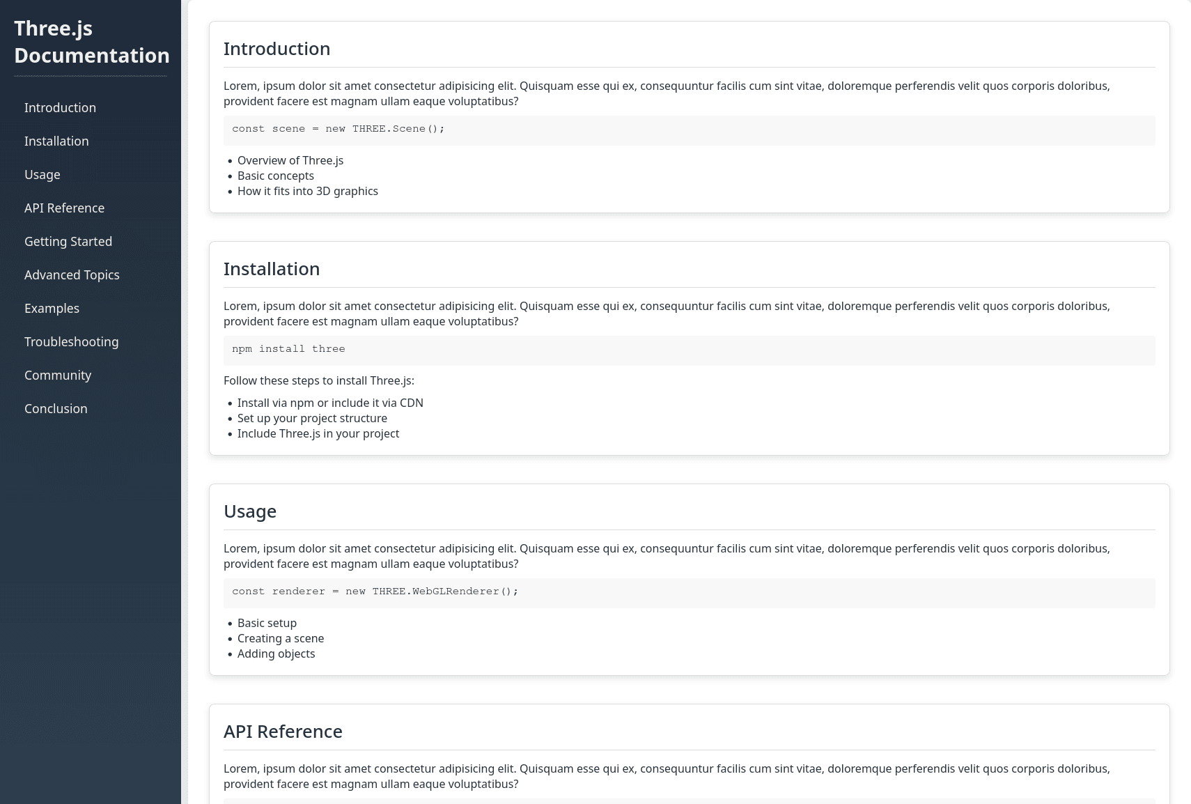 Technical Documentation Page